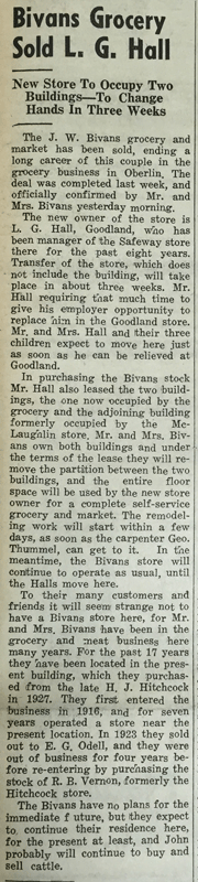 Bivans Grocery Sale Story